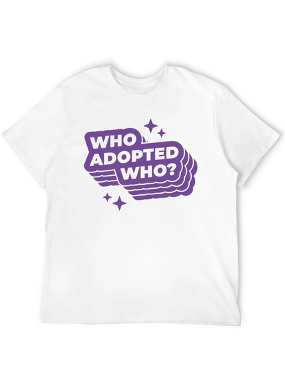 Camiseta Negra con Diseño Who Adopted Who?