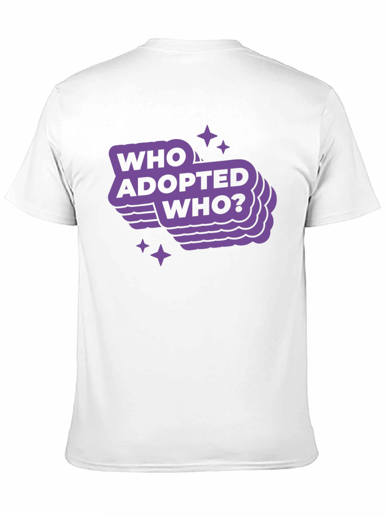 Camiseta Negra con Diseño Who Adopted Who?