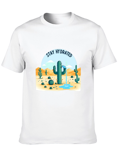 Camiseta Negra Stay Hydrated Cactus