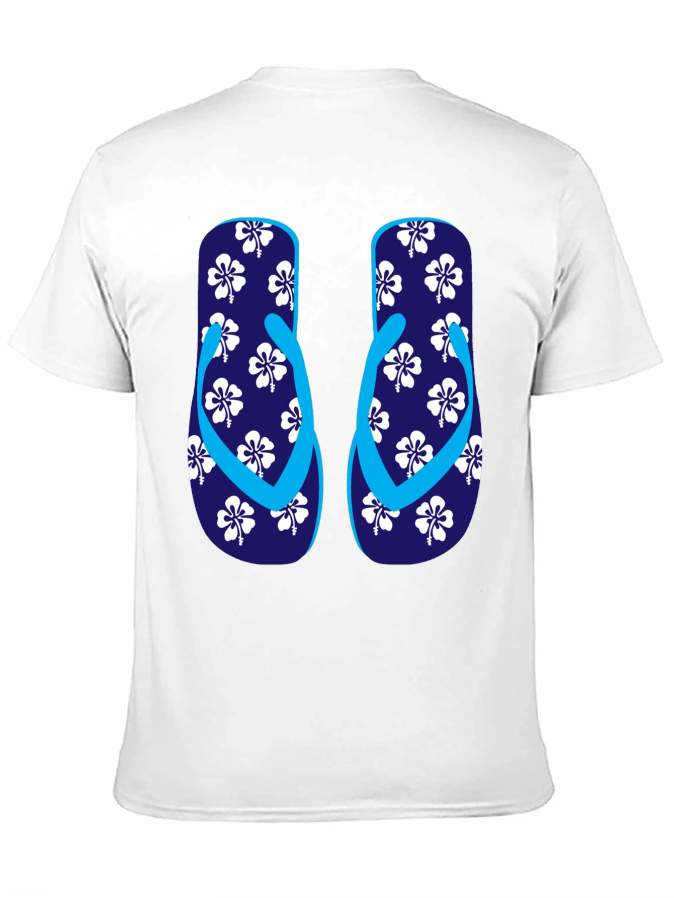 Camiseta Negra con Diseño de Chanclas Tropicales