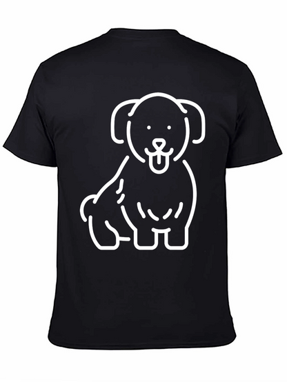 Camiseta Negra con Diseño de Perrito Blanco