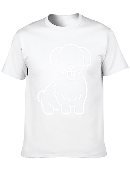 Camiseta Negra con Diseño de Perrito Blanco