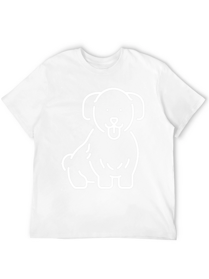 Camiseta Negra con Diseño de Perrito Blanco