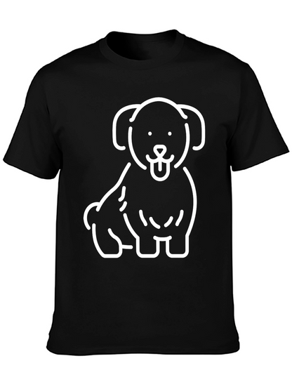 Camiseta Negra con Diseño de Perrito Blanco