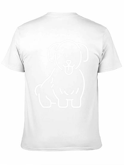 Camiseta Negra con Diseño de Perrito Blanco