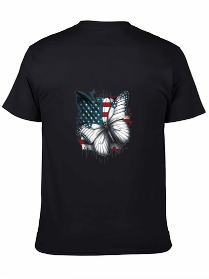 Camiseta Negra con Mariposa Patriótica