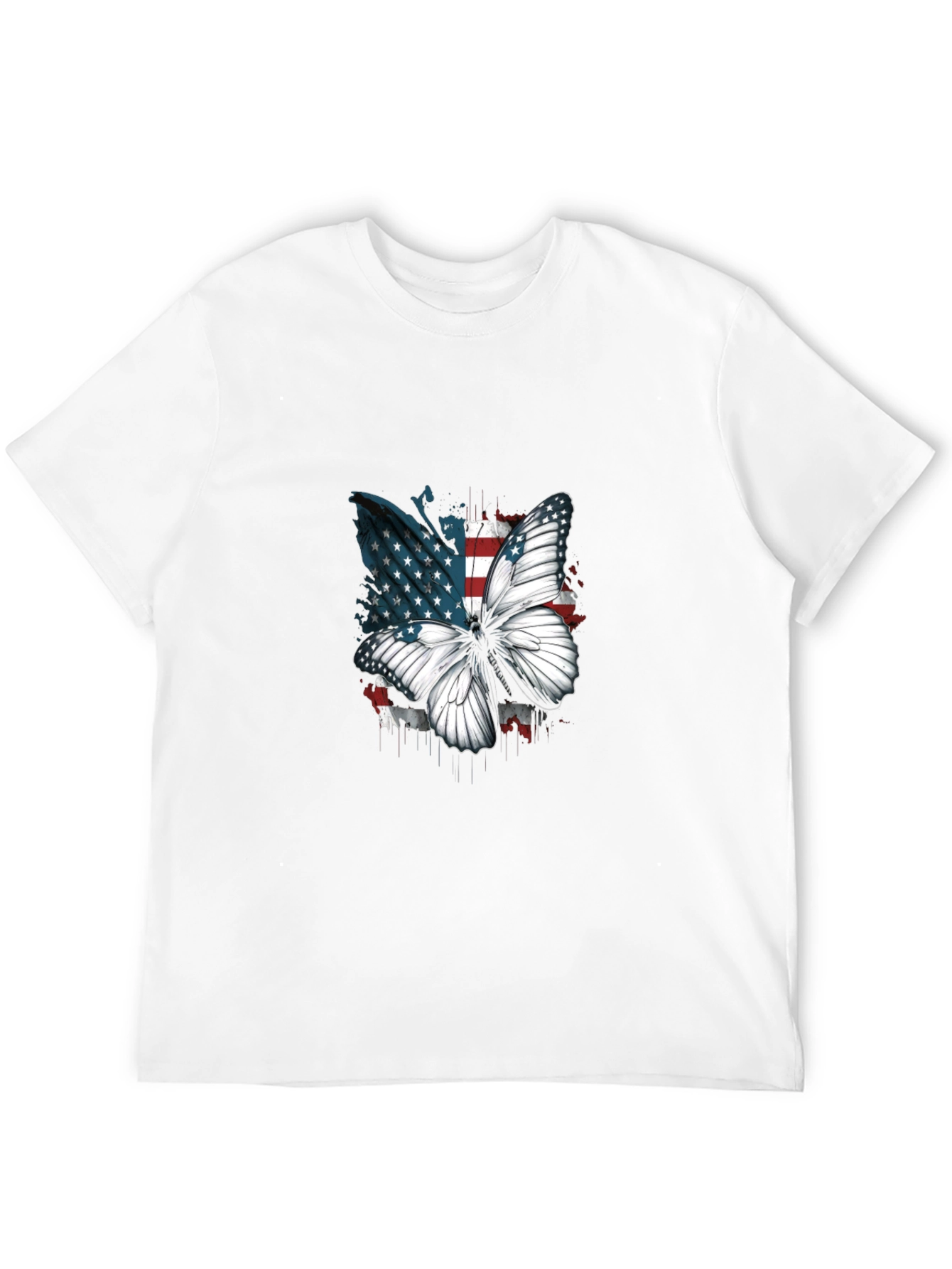 Camiseta Negra con Mariposa Patriótica