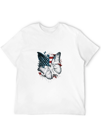 Camiseta Negra con Mariposa Patriótica