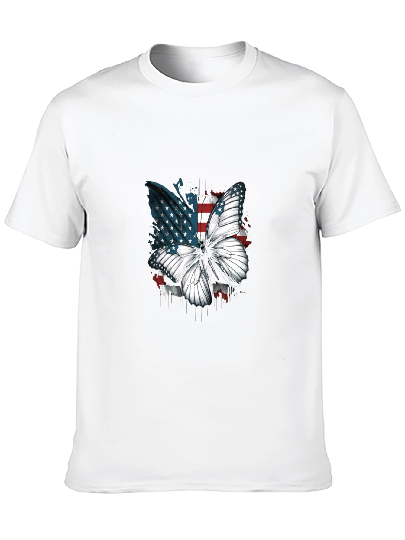 Camiseta Negra con Mariposa Patriótica