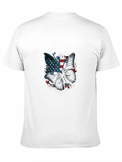 Camiseta Negra con Mariposa Patriótica