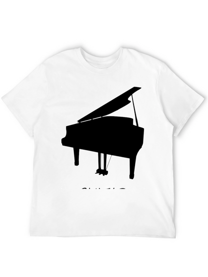 Camiseta Negra con Diseño de Piano de Cola