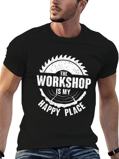 Camiseta Negra El Taller es Mi Lugar Feliz