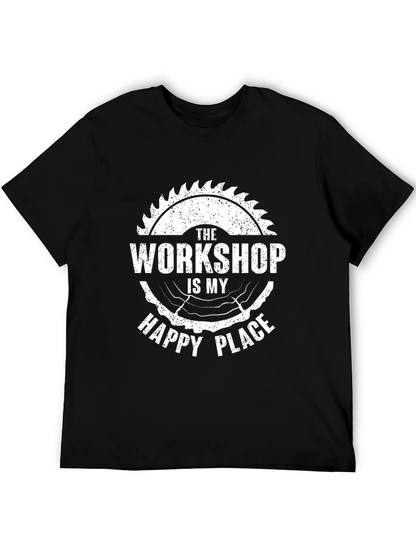 Camiseta Negra El Taller es Mi Lugar Feliz
