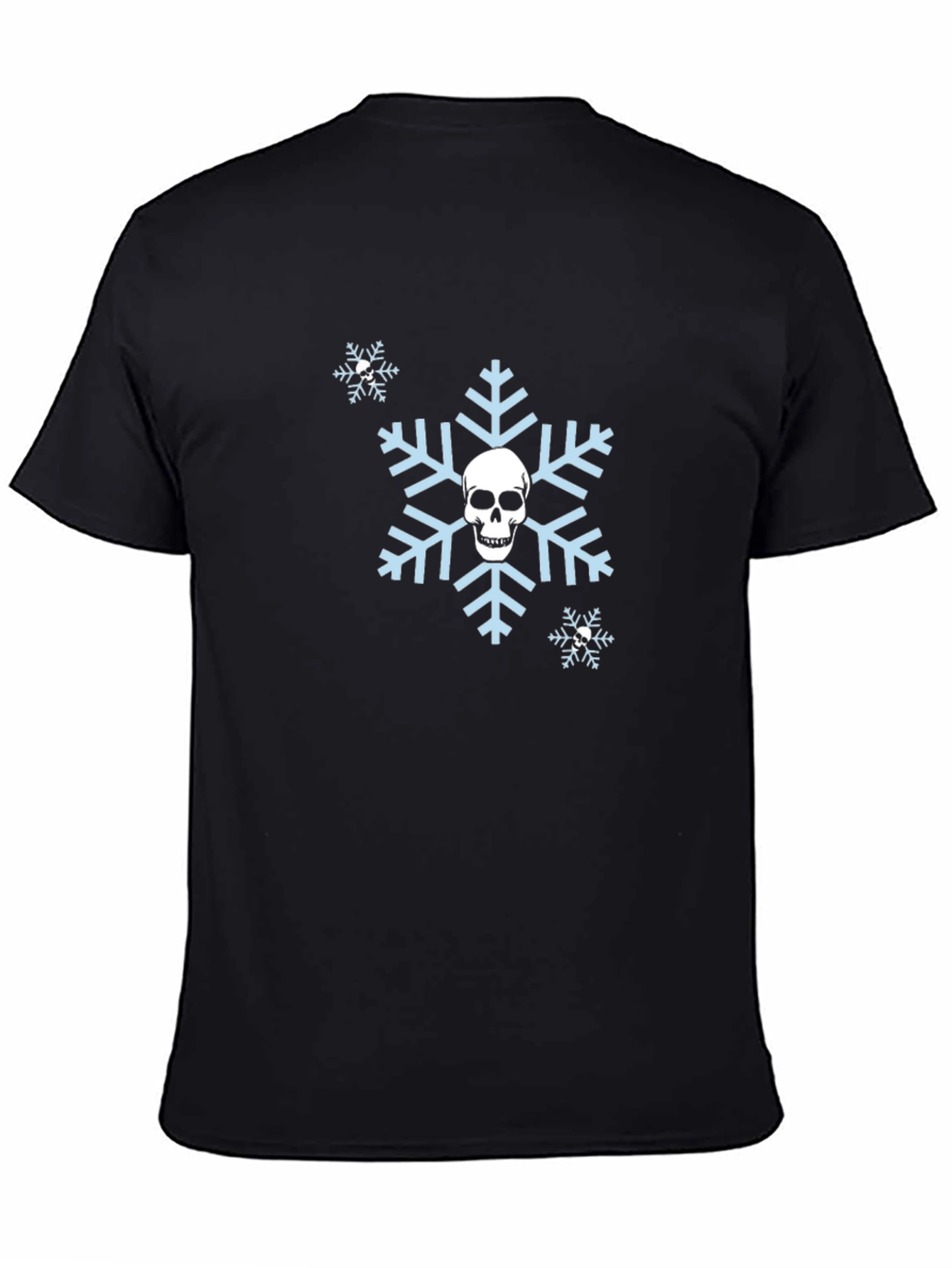 Camiseta Negra con Calavera en Copo de Nieve