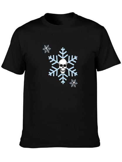 Camiseta Negra con Calavera en Copo de Nieve