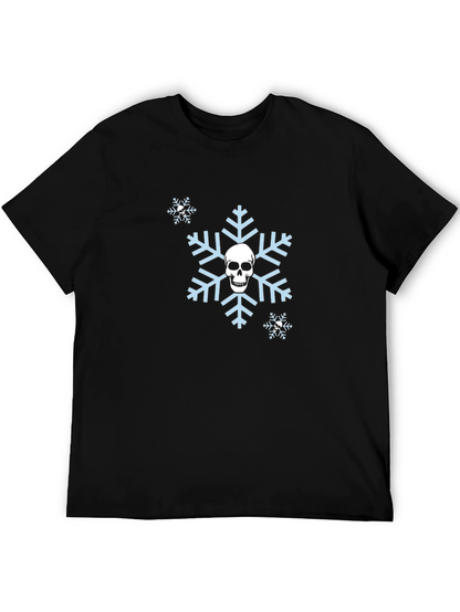 Camiseta Negra con Calavera en Copo de Nieve