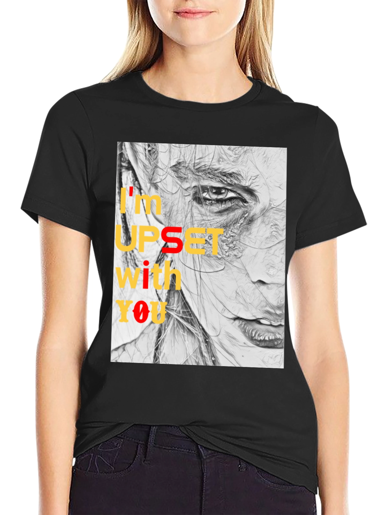 Camiseta Negra Estampada: Expresión Artística y Actitud