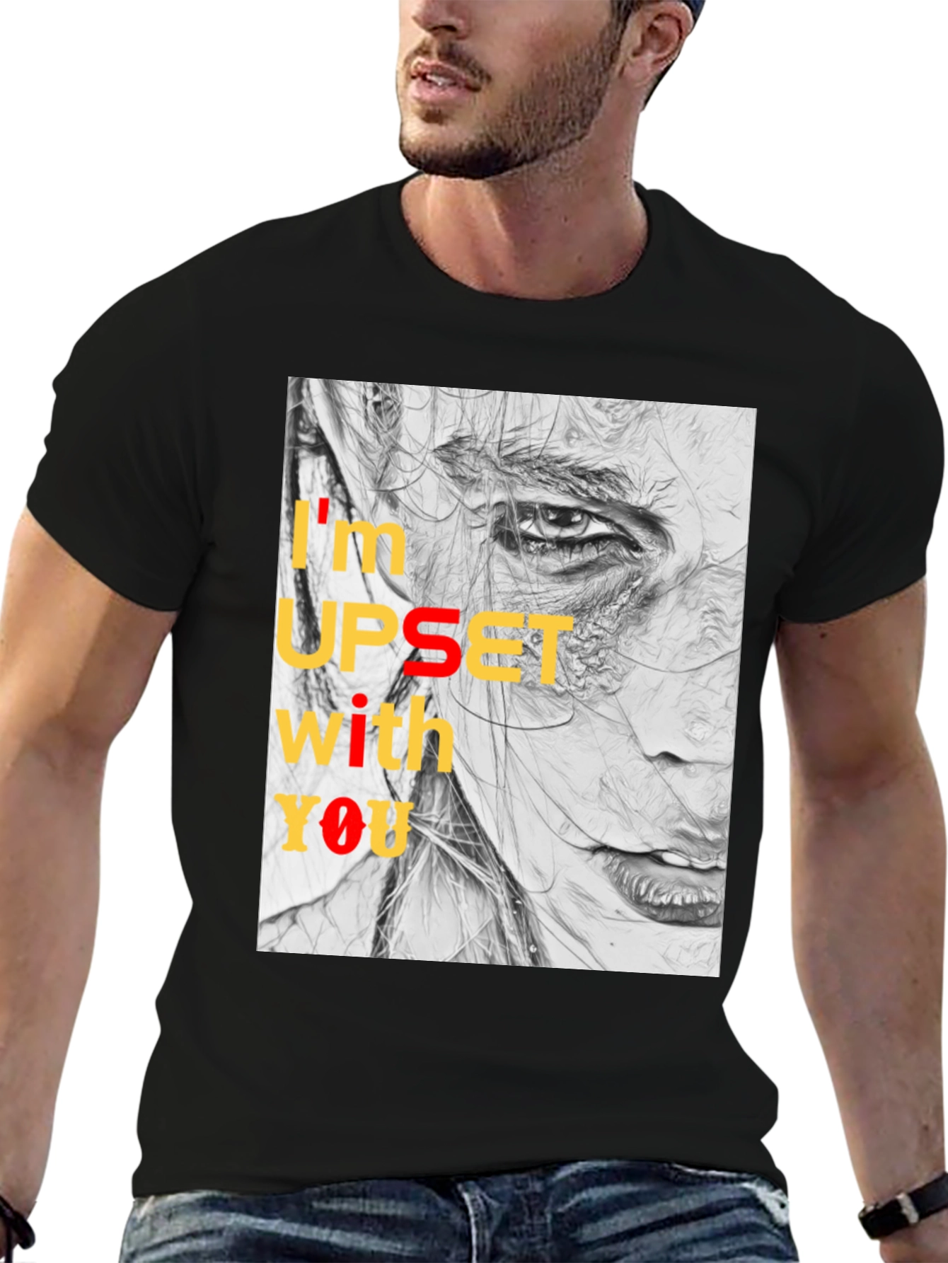 Camiseta Negra Estampada: Expresión Artística y Actitud