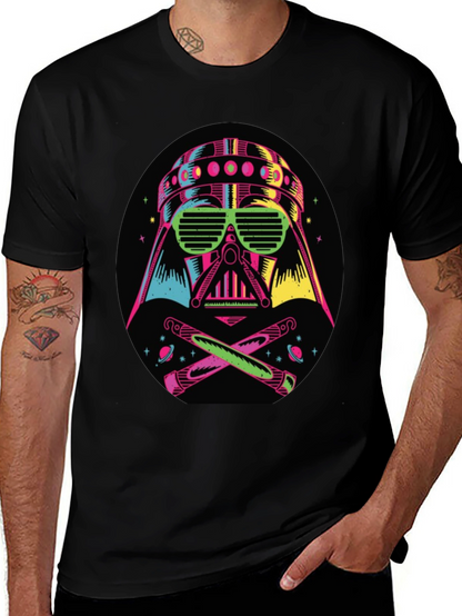 Camiseta Darth Vader Neón Hombre Algodón