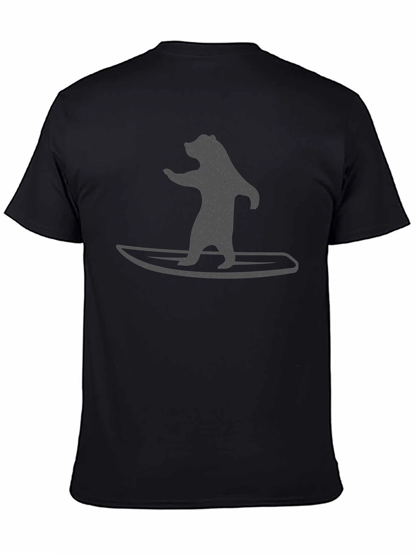 Camiseta Negra Hombre - Oso Surfista