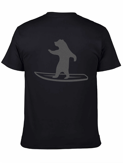Camiseta Negra Hombre - Oso Surfista
