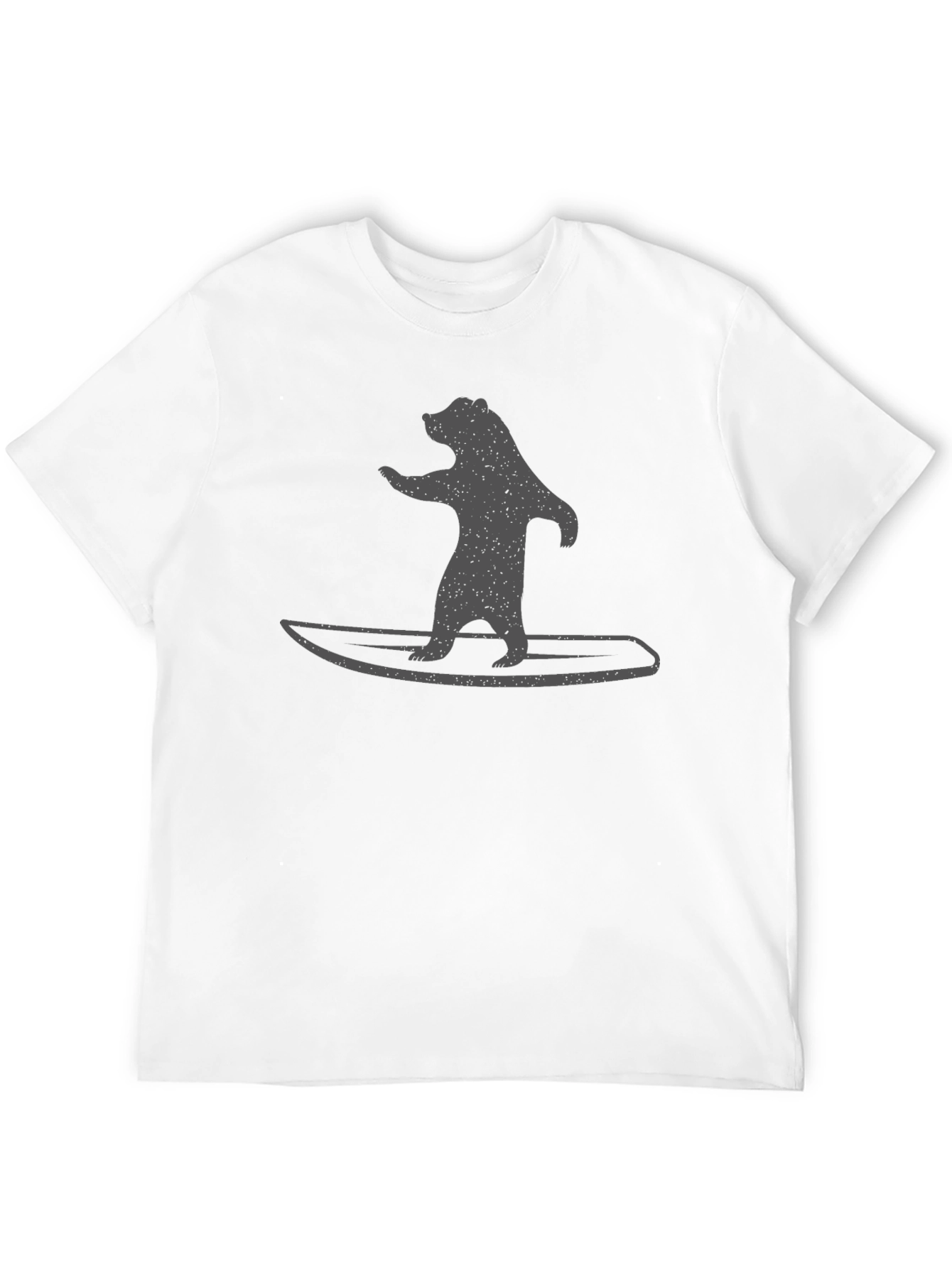 Camiseta Negra Hombre - Oso Surfista