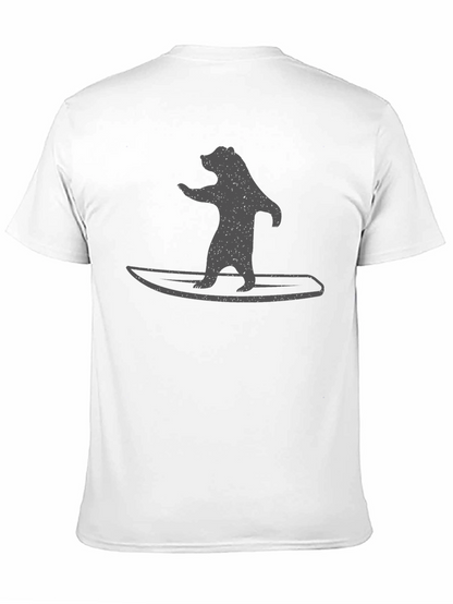 Camiseta Negra Hombre - Oso Surfista