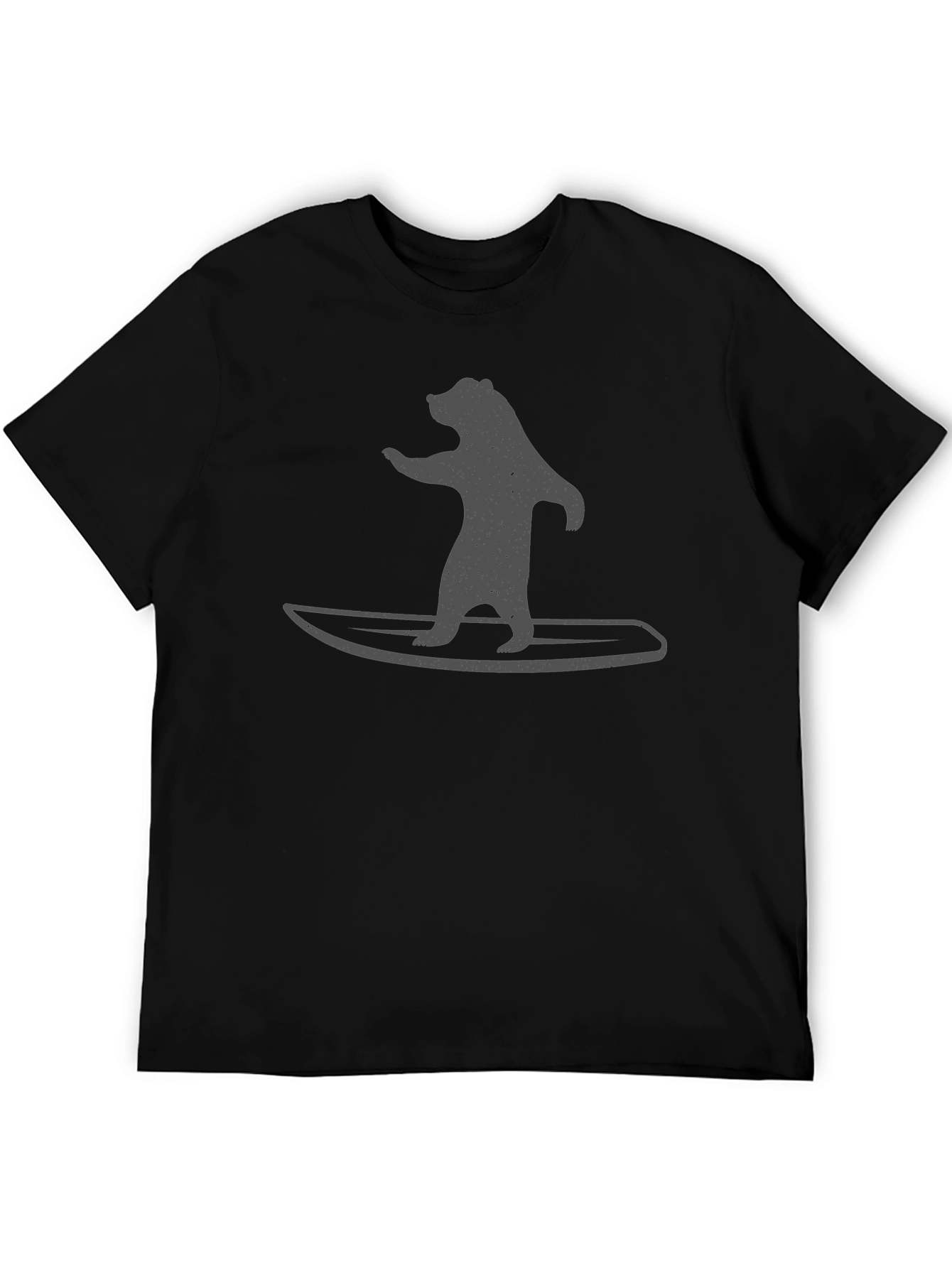 Camiseta Negra Hombre - Oso Surfista