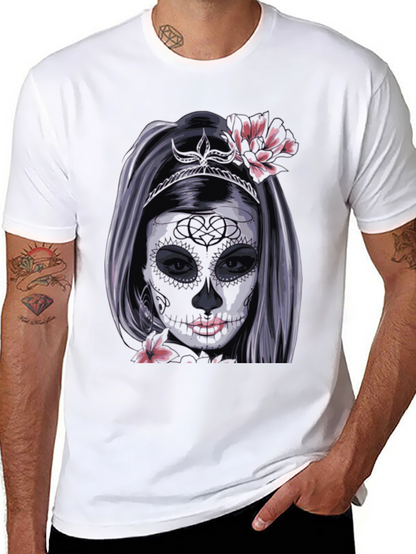 Camiseta Negra con Diseño de Catrina Mexicana