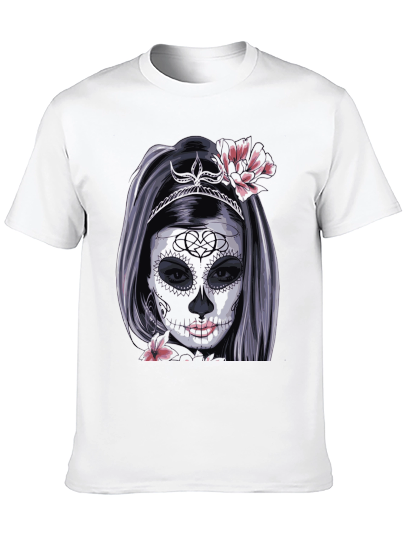 Camiseta Negra con Diseño de Catrina Mexicana