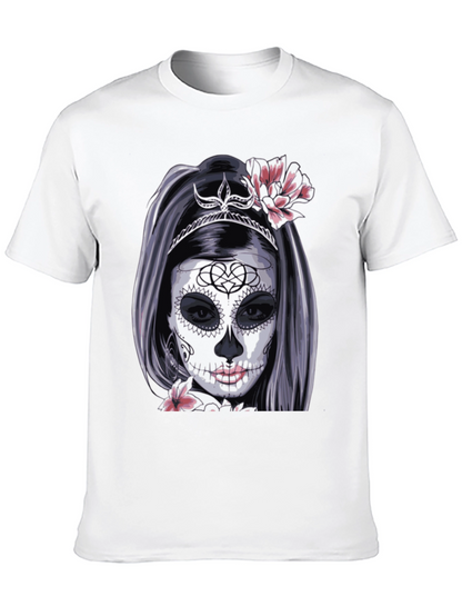 Camiseta Negra con Diseño de Catrina Mexicana
