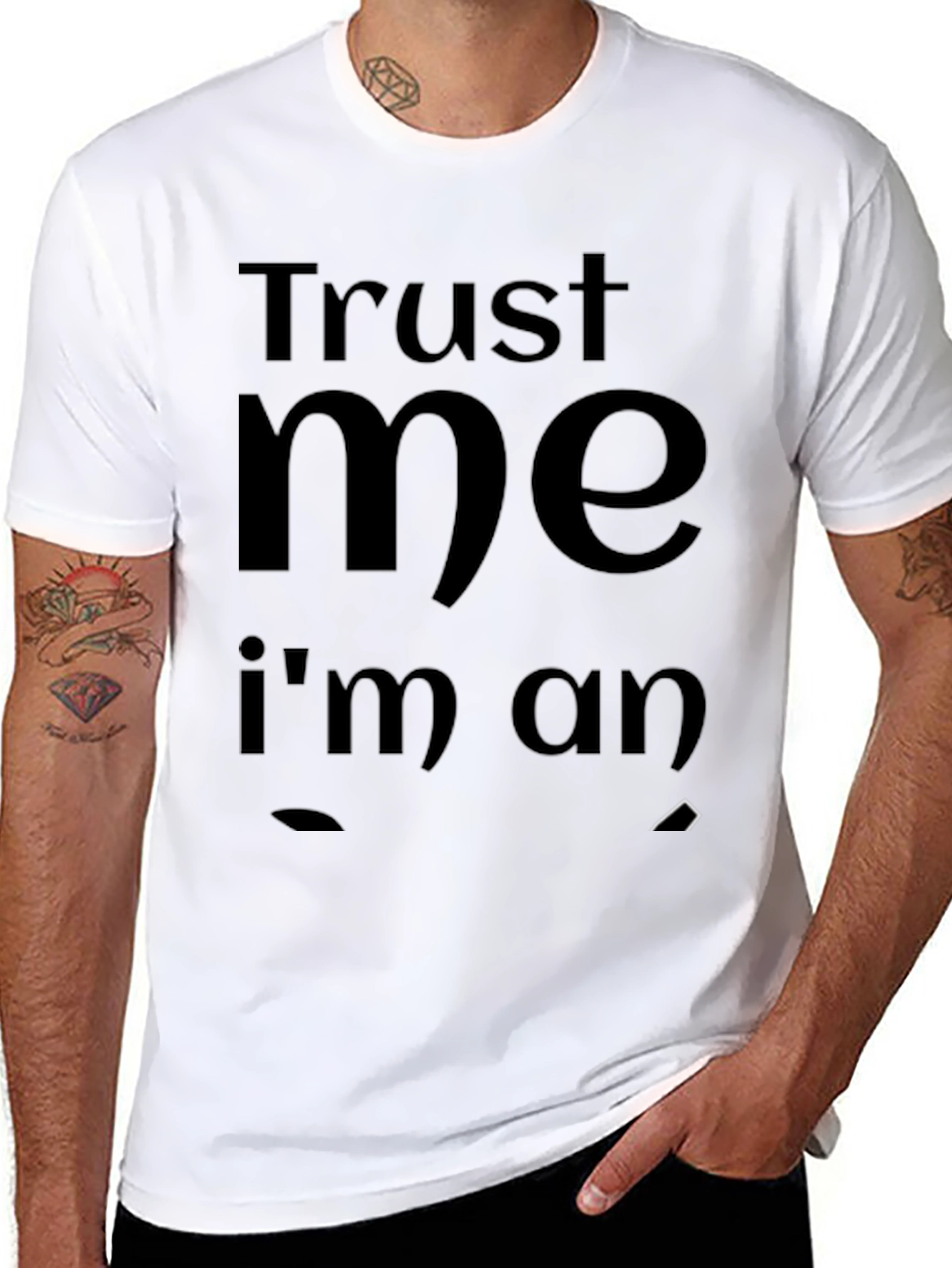 Camiseta Negra: Confía en mí soy un hombre