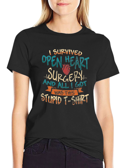 Camiseta Superviviente Cirugía Cardíaca Divertida