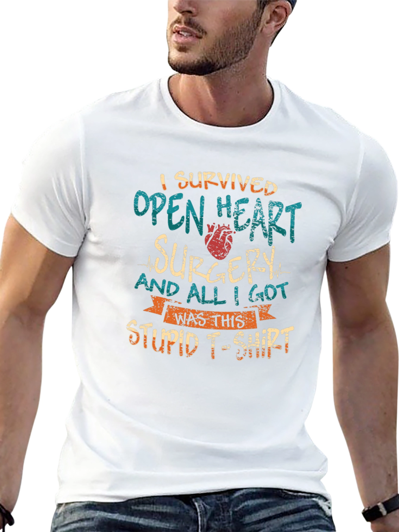 Camiseta Superviviente Cirugía Cardíaca Divertida