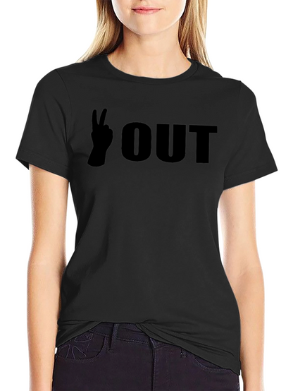 Camiseta Negra Peace Out para Hombre
