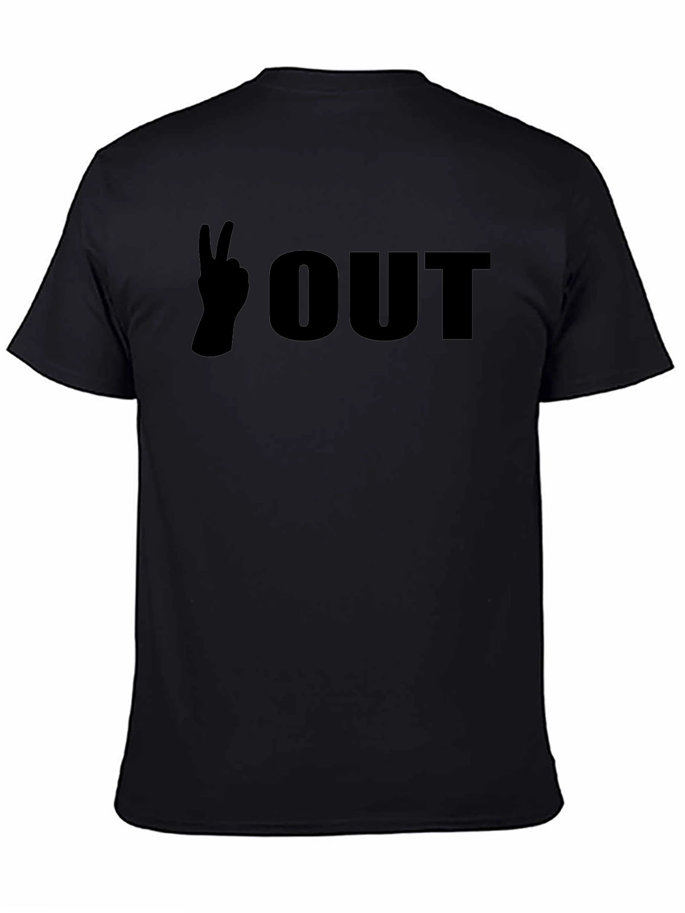 Camiseta Negra Peace Out para Hombre
