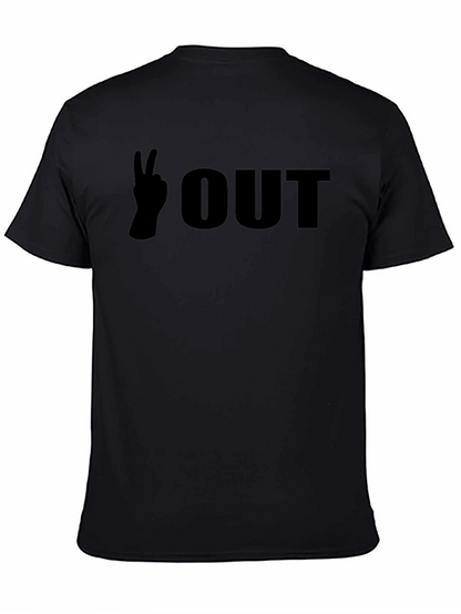 Camiseta Negra Peace Out para Hombre