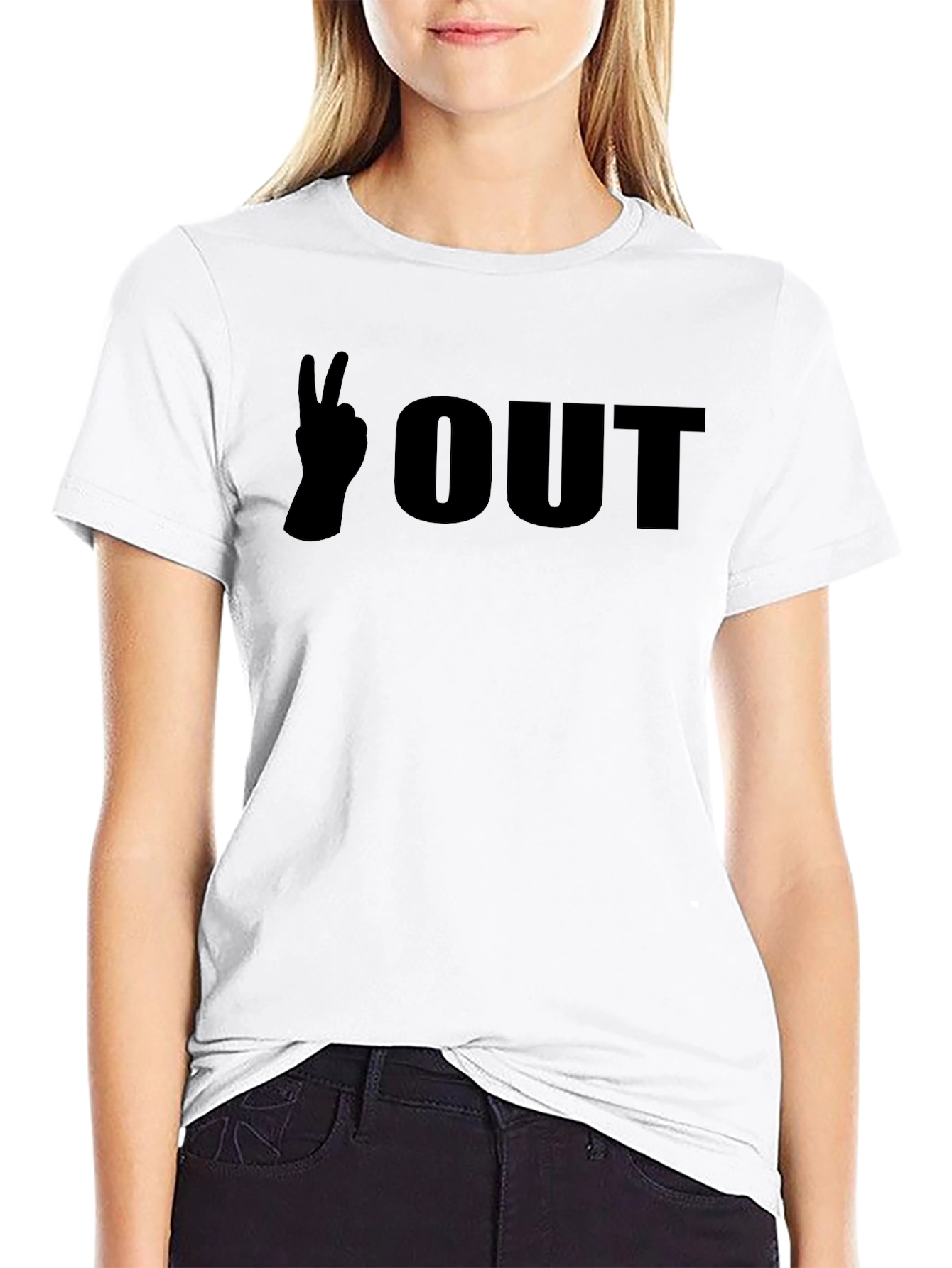 Camiseta Negra Peace Out para Hombre
