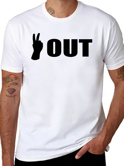 Camiseta Negra Peace Out para Hombre