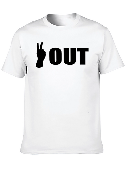 Camiseta Negra Peace Out para Hombre