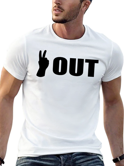 Camiseta Negra Peace Out para Hombre