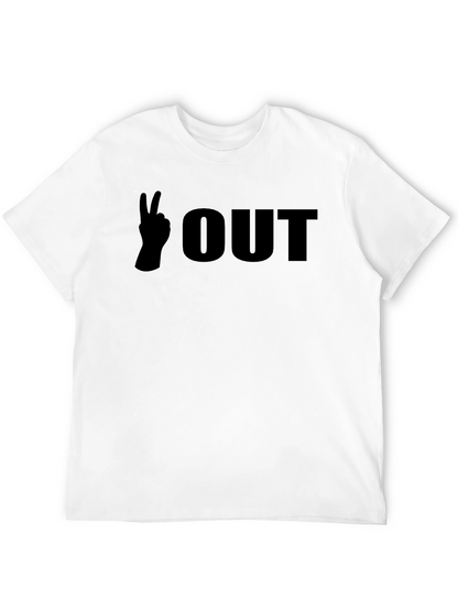 Camiseta Negra Peace Out para Hombre