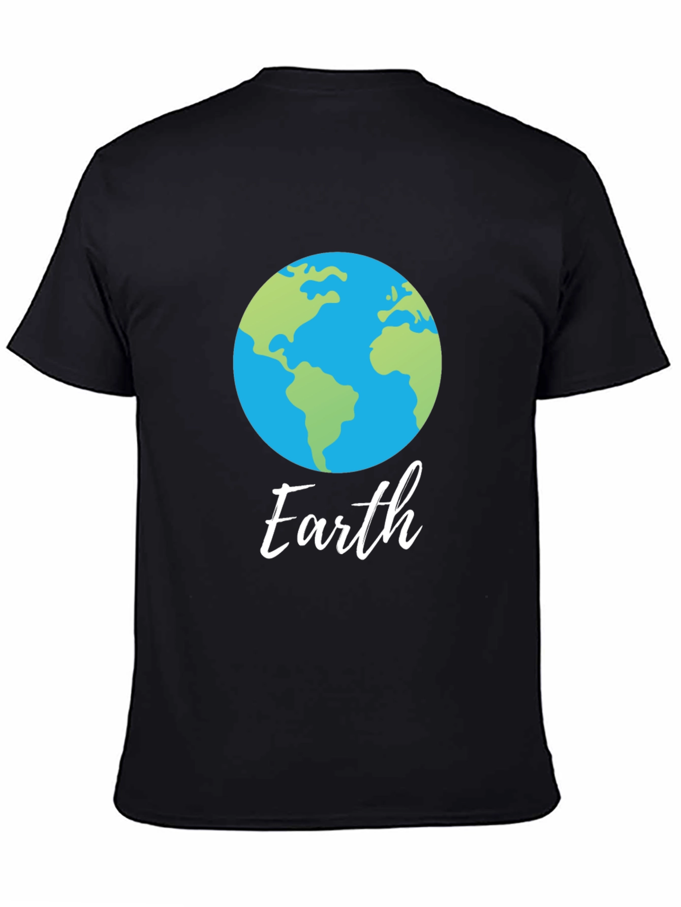 Camiseta Negra con Diseño del Planeta Tierra