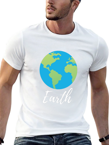 Camiseta Negra con Diseño del Planeta Tierra