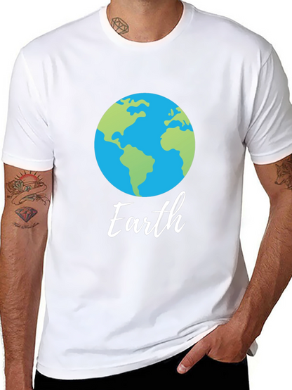 Camiseta Negra con Diseño del Planeta Tierra