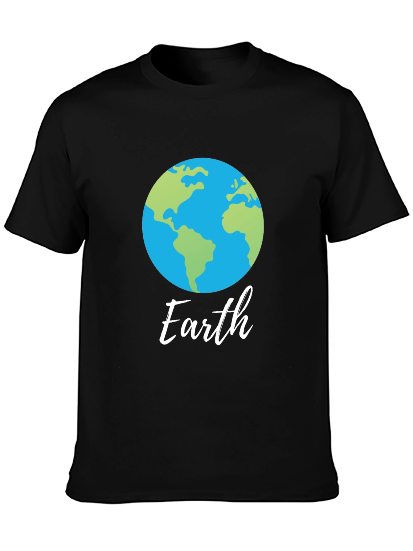 Camiseta Negra con Diseño del Planeta Tierra