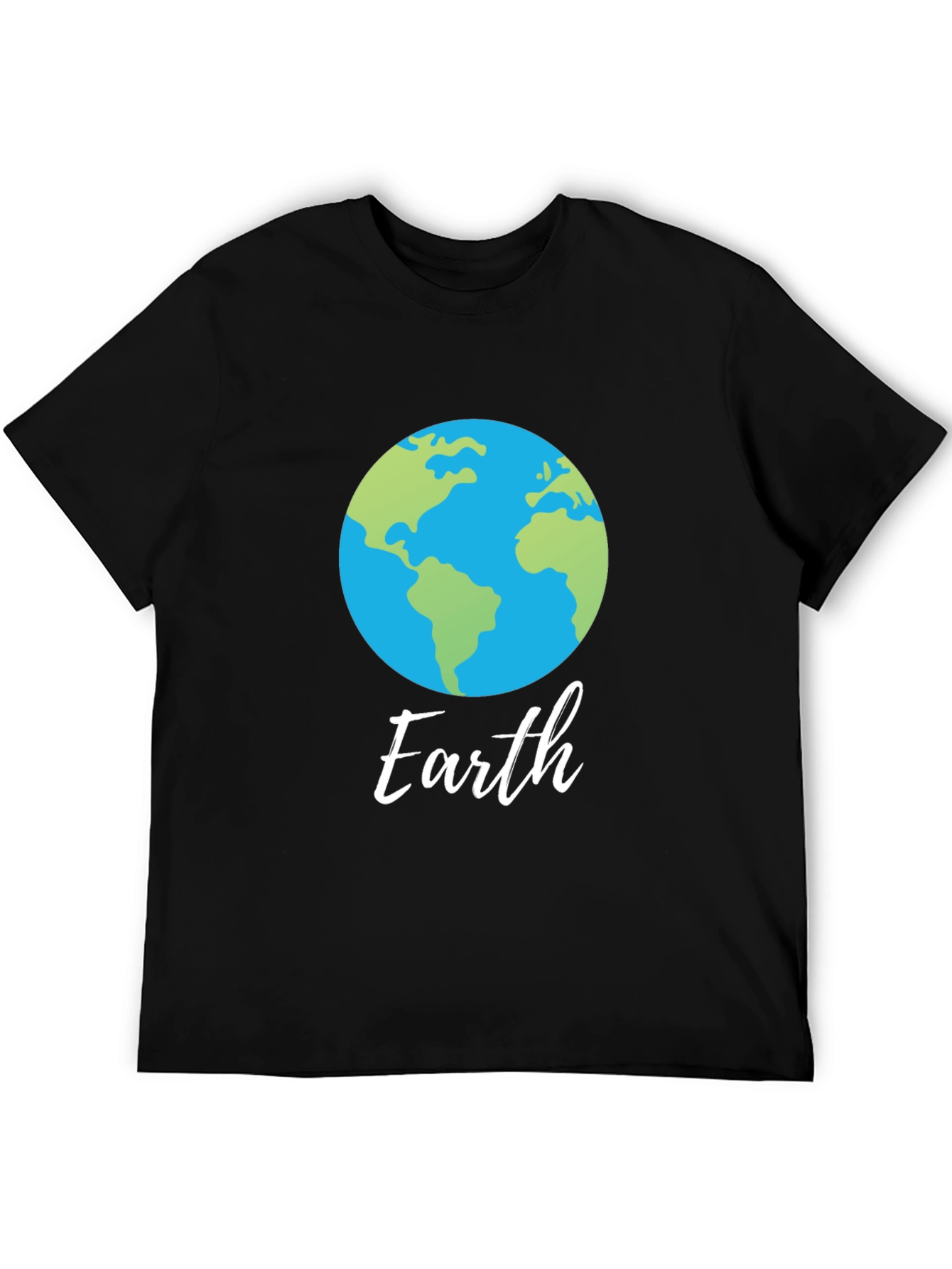 Camiseta Negra con Diseño del Planeta Tierra