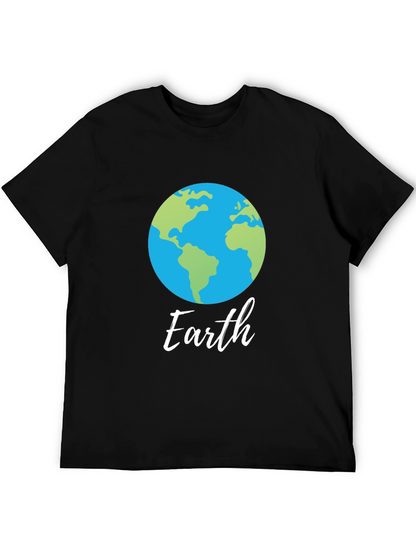 Camiseta Negra con Diseño del Planeta Tierra