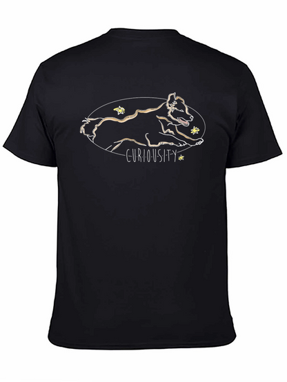Camiseta Negra Curiosidad - Diseño Canino Único