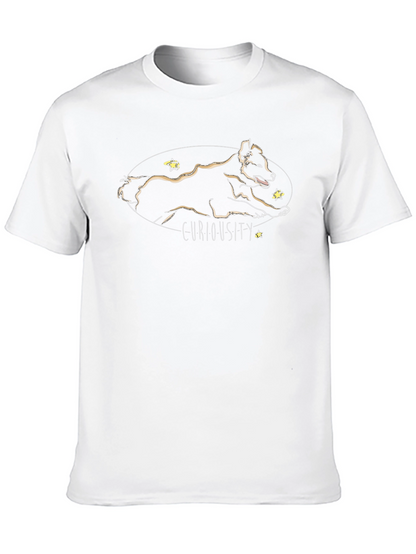 Camiseta Negra Curiosidad - Diseño Canino Único